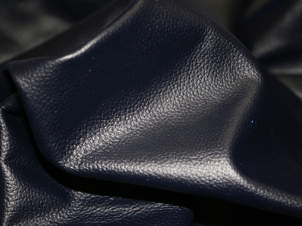 Navy Blue Cowhide Leather