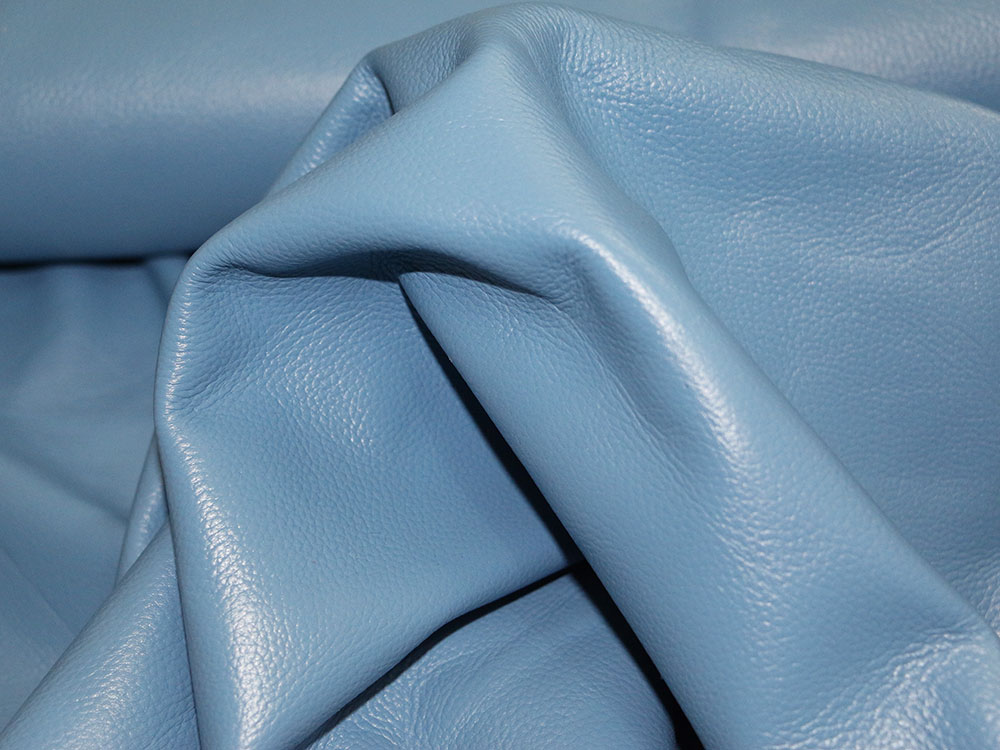 Sky Blue Cowhide Leather