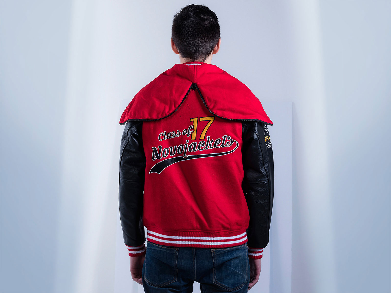 Zippered Hood Varsity Jacket