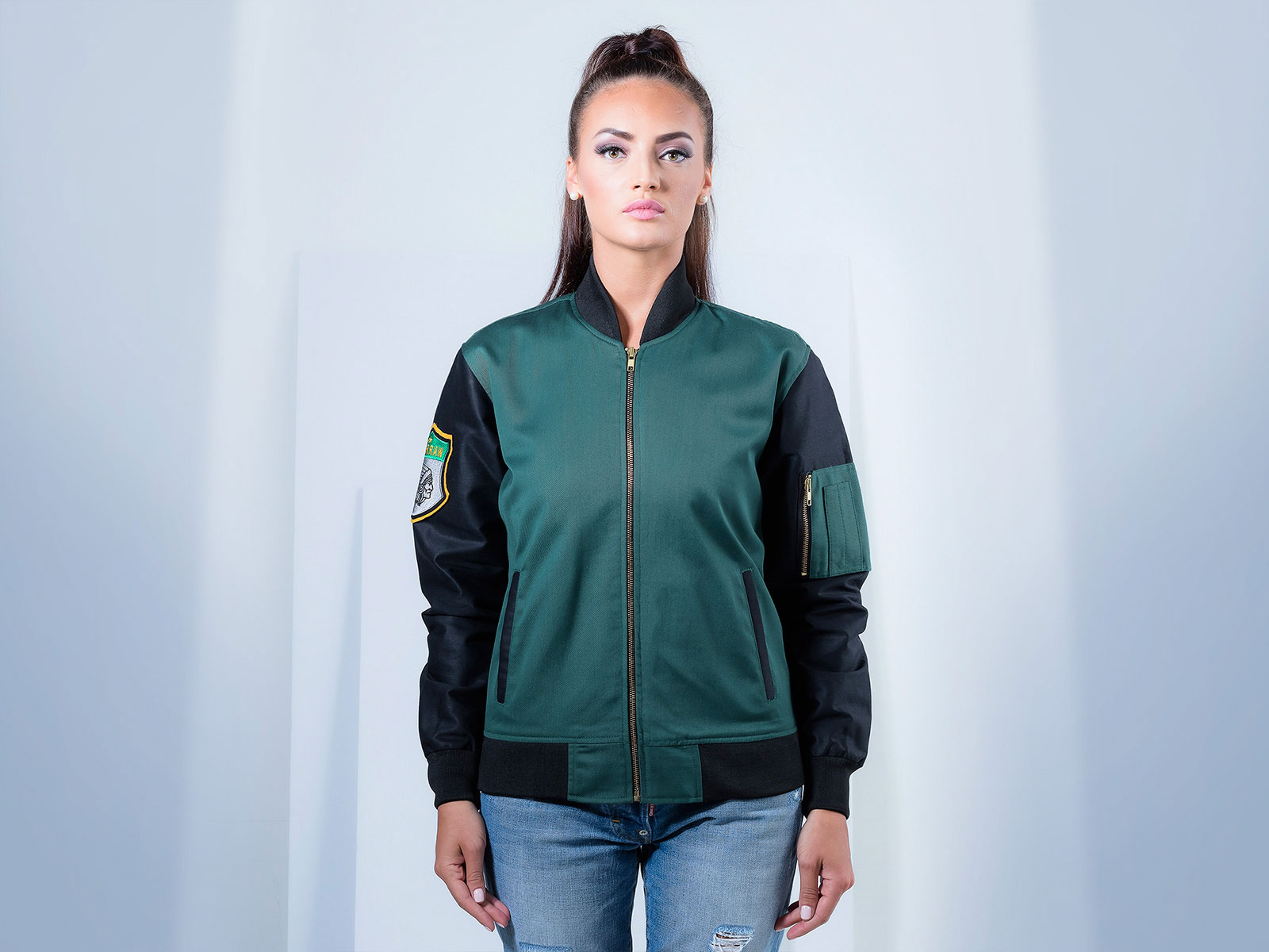 Cotton bomber jacket on sale womens