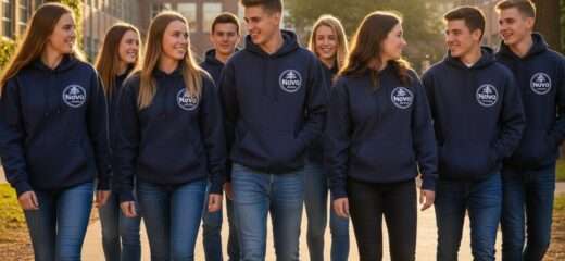 Custom Varsity Hoodie With Front Logo & Tips | Novo Jackets